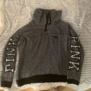 PINK Cowl neck Sweatshirt with sequence